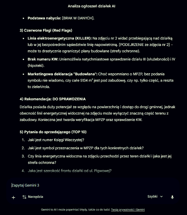 Screen analizy STOP DALEJ NEGOCJUJ