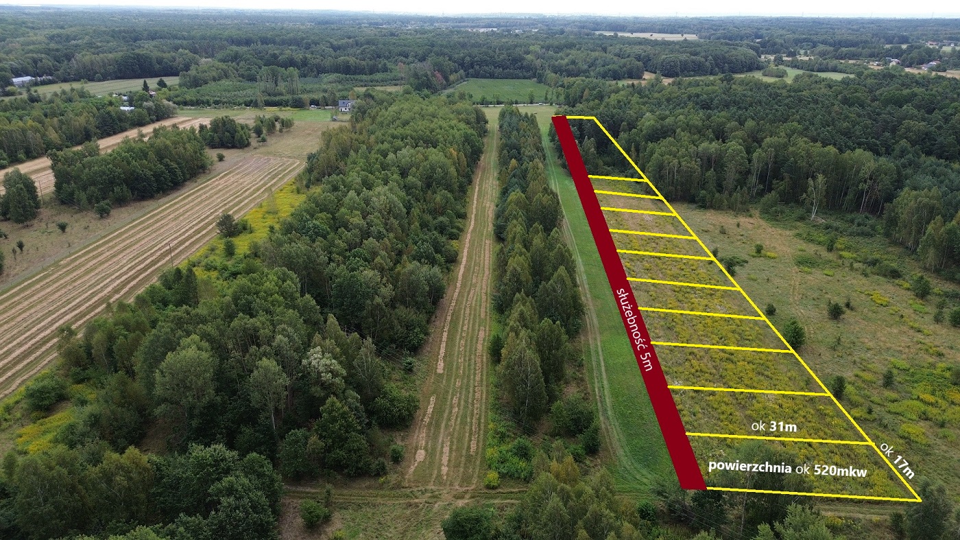 Działki rekreacyjne Mienia gm. Cegłów mazowieckie